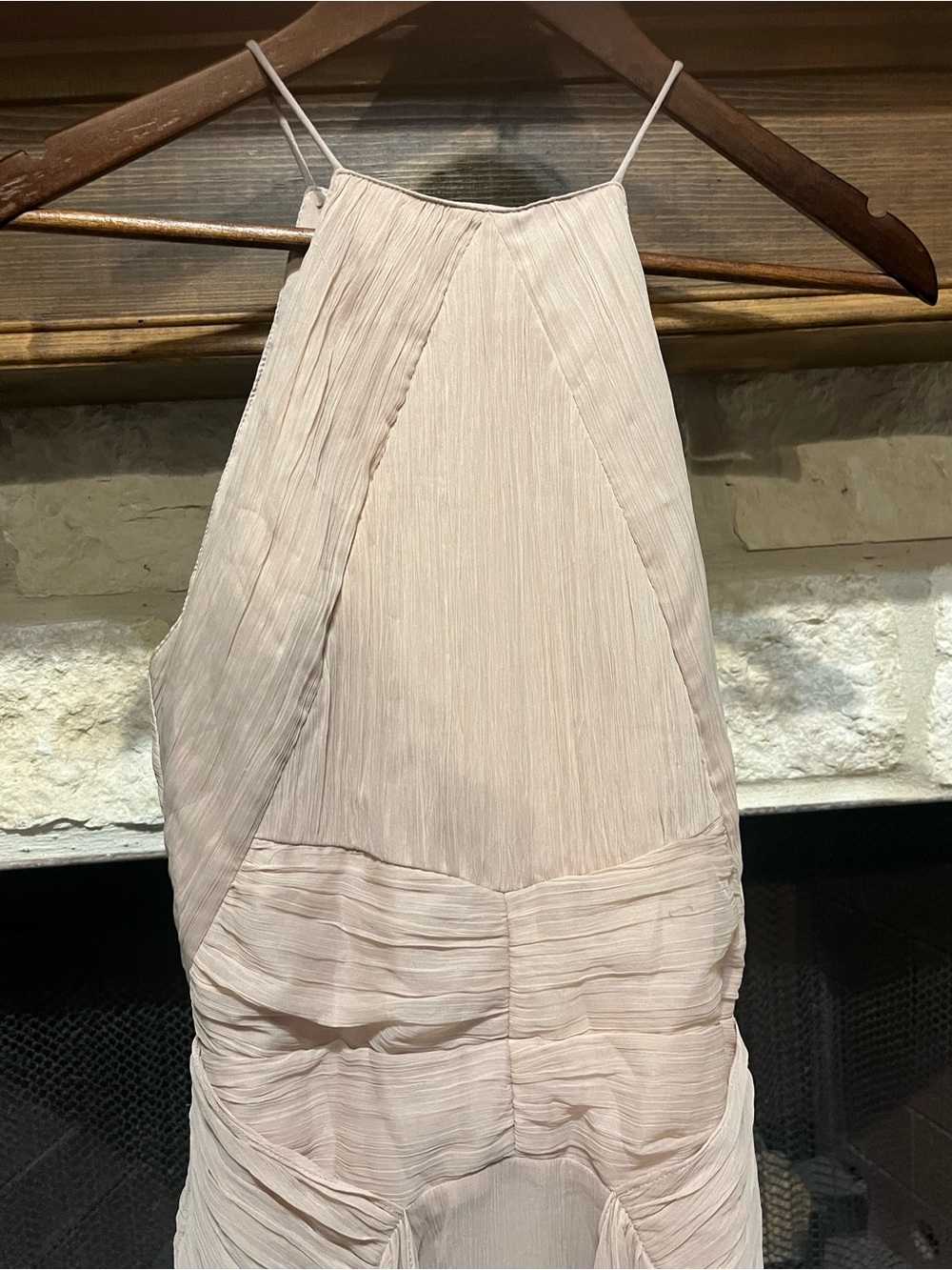 ASOS DESIGN Pink Blush Pinny Formal Chiffon Maxi Dress Gown Size 4 - Picture 12 of 13